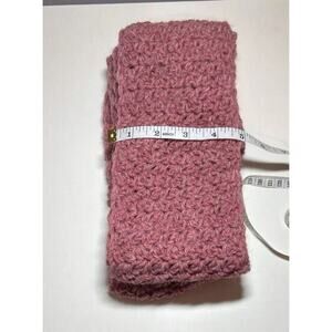 Handmade Pink Knit Scarf, 82"L x 5"W